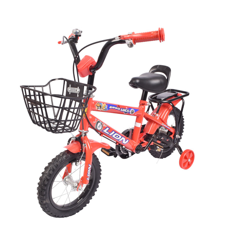 12-Inch Kids Bicycle Red with Basket B12-00525