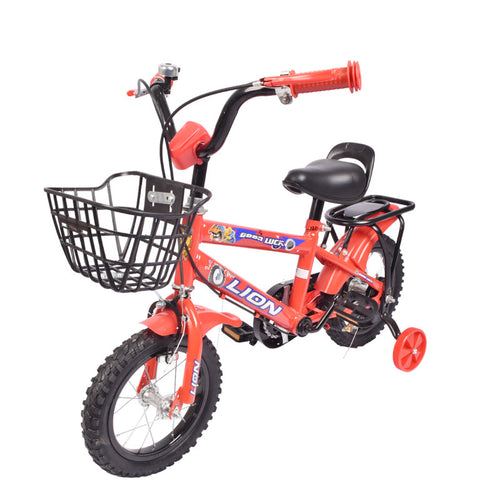 12-Inch Kids Bicycle Red with Basket B12-00525