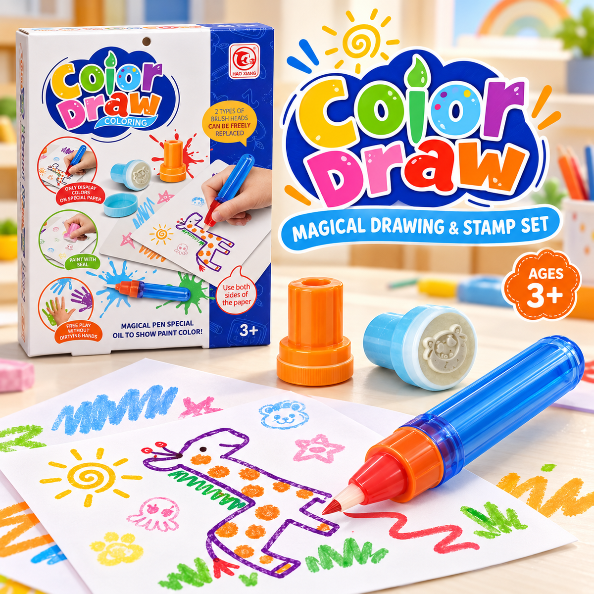 Color Draw Magical Drawing and Stamp Set