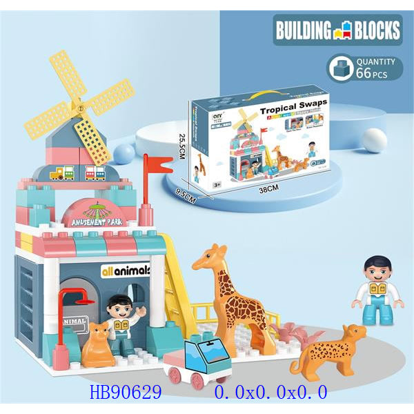 66-Piece Animal Park Building Blocks Set
