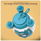 Blue piggy bank with key holder on a beige background