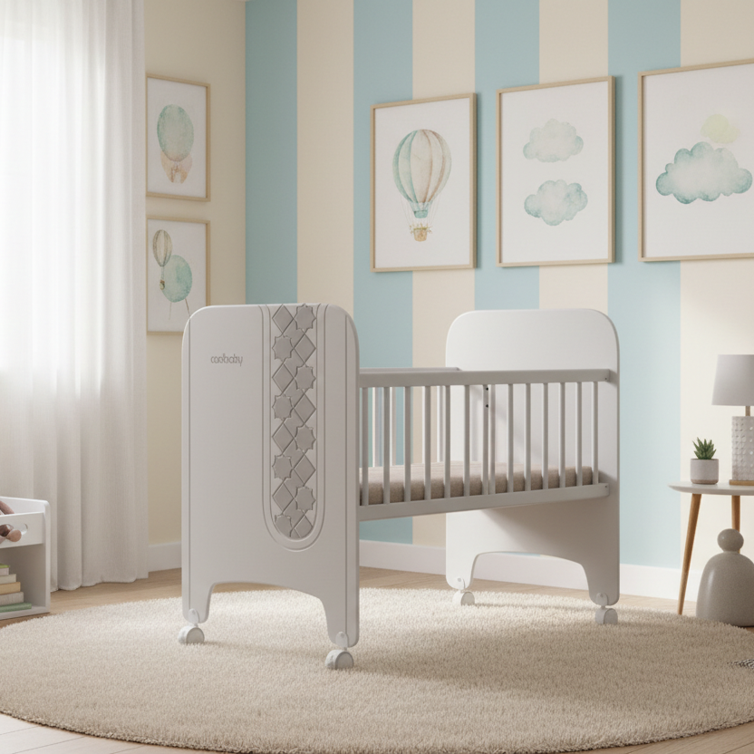 BABY COT DECO PAINT L-40" W-22" H-34"