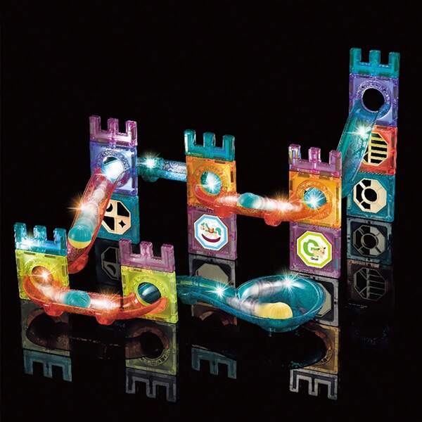 Light-Up Magnetic Marble Run Set – 56 Pcs Building Blocks for Kids