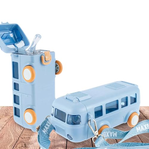 Bus Buddy – 500ml Kids Water Bottle with Moving Wheels & Silicon Straw
