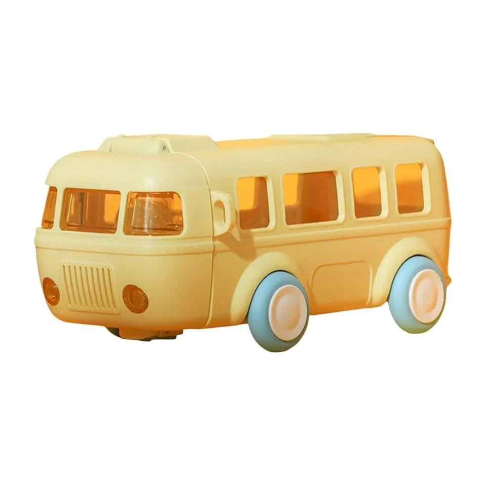 Bus Buddy – 500ml Kids Water Bottle with Moving Wheels & Silicon Straw