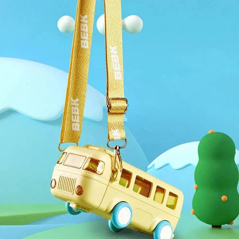 Bus Buddy – 500ml Kids Water Bottle with Moving Wheels & Silicon Straw