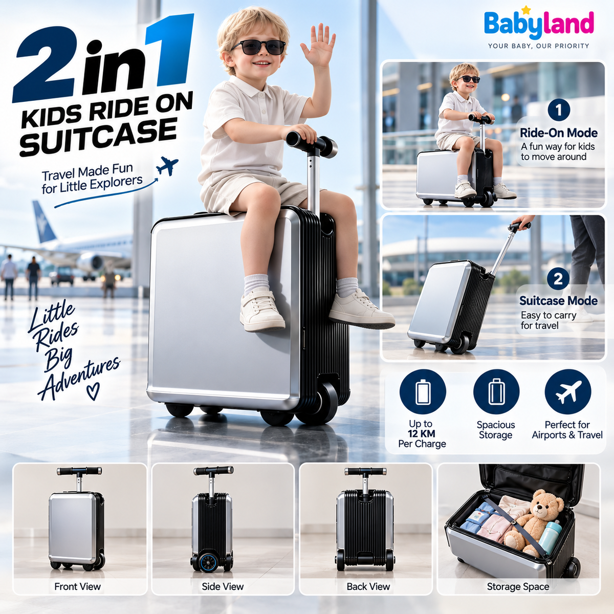 Kids Electric Ride-On Suitcase ES-1Q