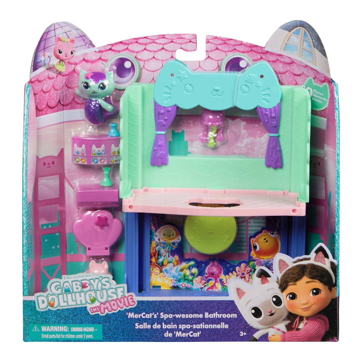 Gabby's Dollhouse MerCat's Spa-wesome Bathroom Playset The Movie