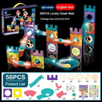 Light-Up Magnetic Marble Run Set – 56 Pcs Building Blocks for Kids