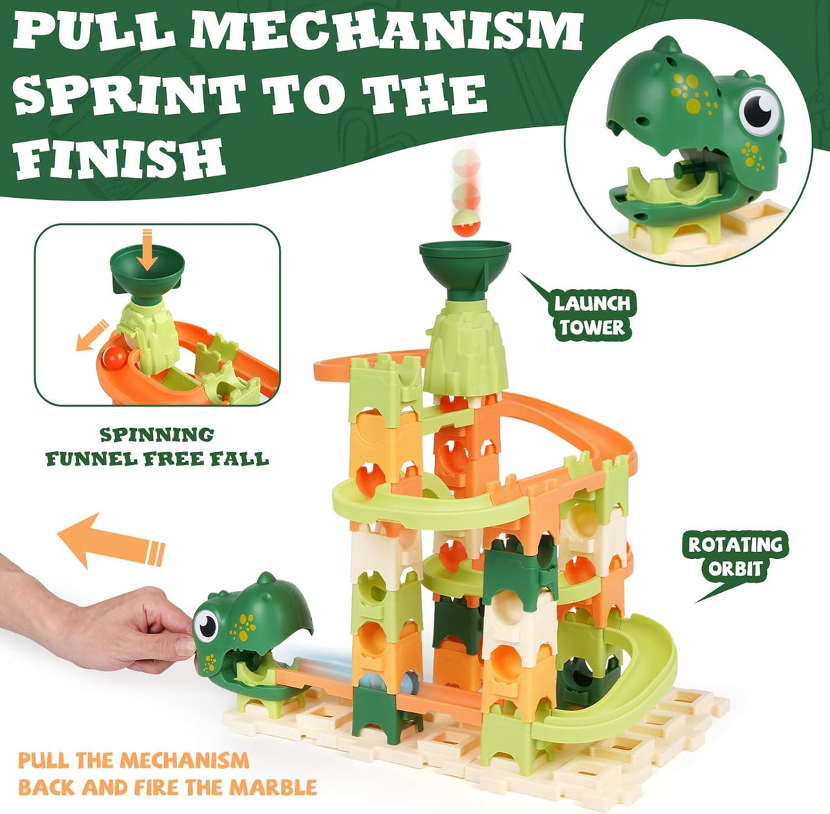 Dinosaur Ball Run Building Set with Launcher