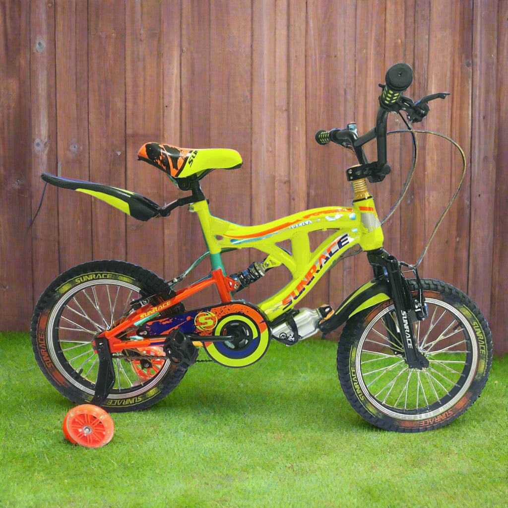 12-Inch Kids Bicycle Lime and Orange B12-73CC