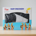 Baby carrier packaging with 'Baby Discovery' branding on a gray background
