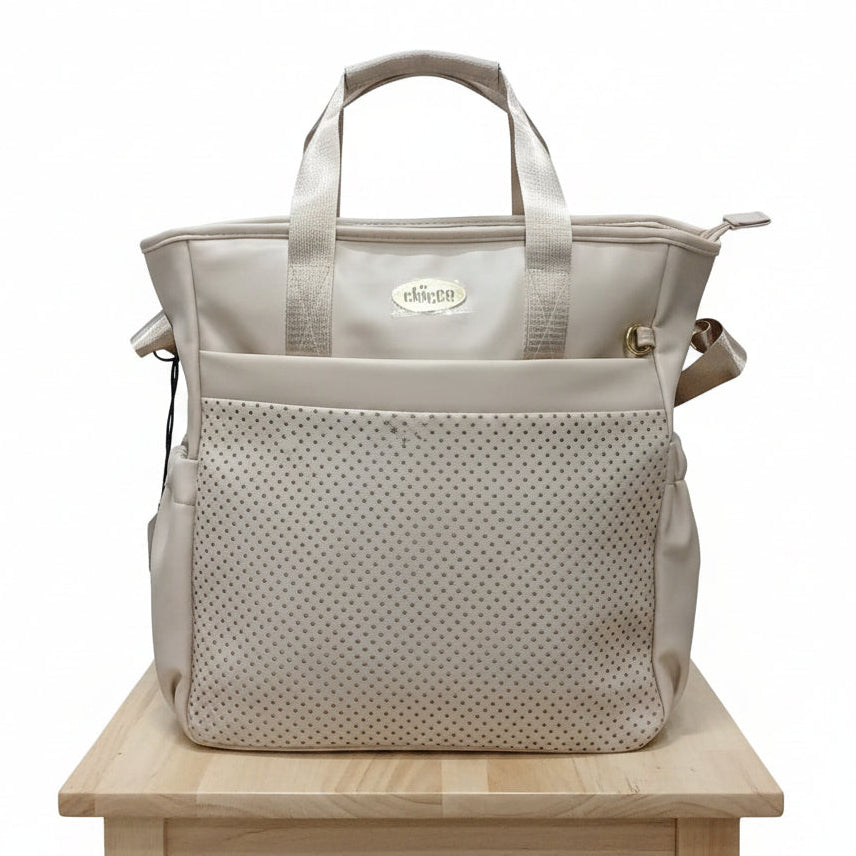 Cream Dotted Panel Baby Tote BGG-1-31