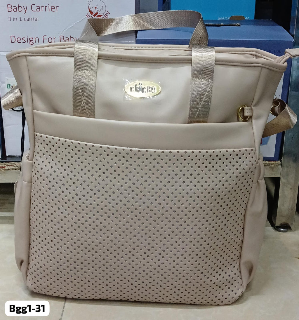 Cream Dotted Panel Baby Tote BGG-1-31