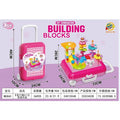 Pink Building Blocks Trolley Play Set
