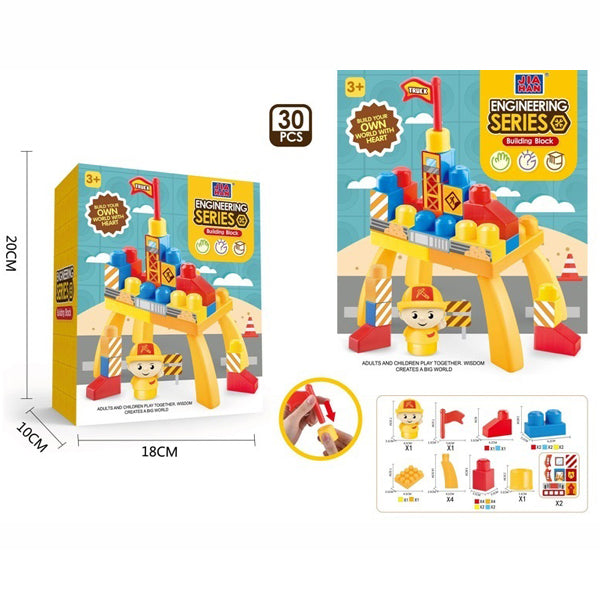 30-Piece Engineering Building Blocks Activity Table