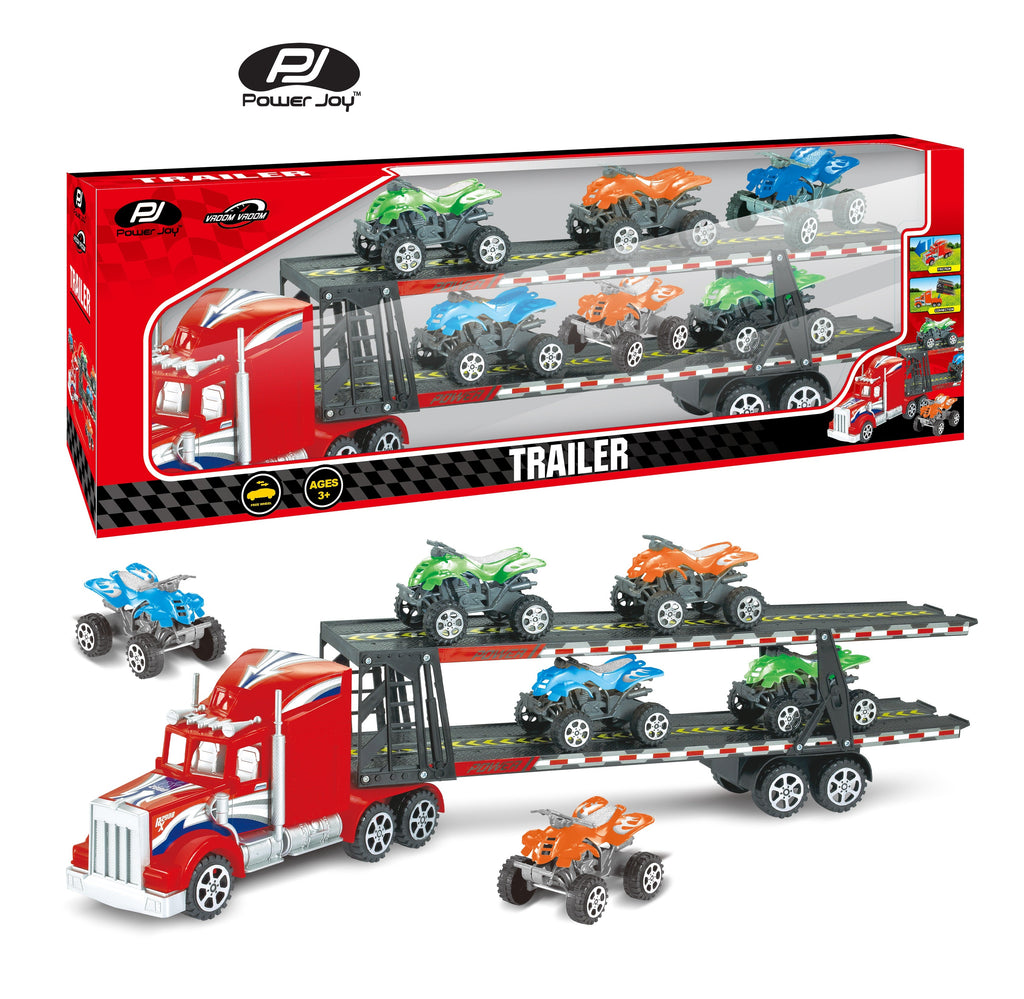 Power Joy Vroom Vroom Trailer Car Set 6 Pcs