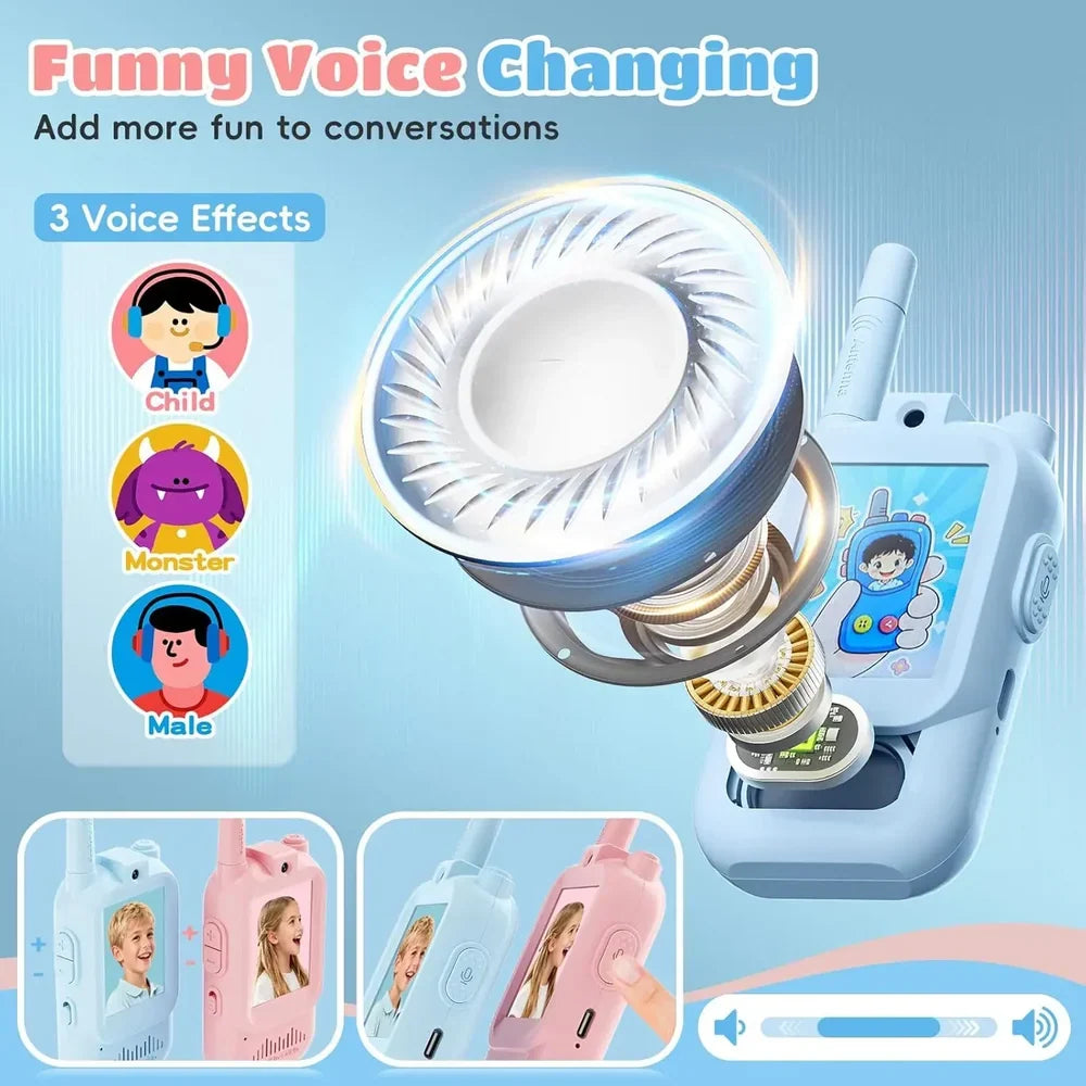 2-Pcs Rechargeable Kids Video Walkie Talkie Set