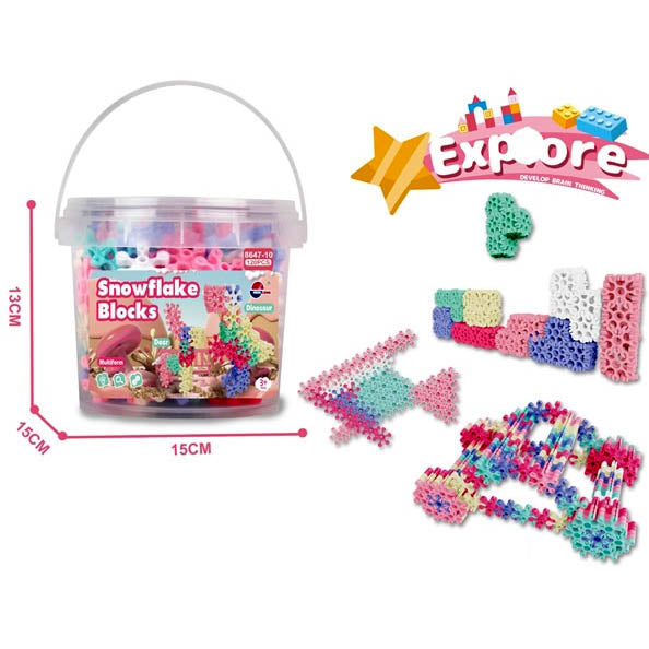 Snowflake Interlocking Blocks in Storage Bucket