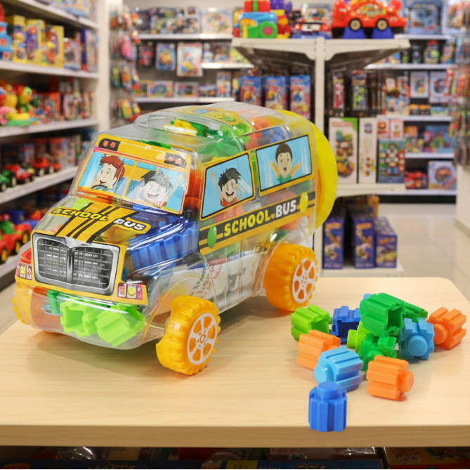 Building Blocks in School Bus Case - HC-026B-14