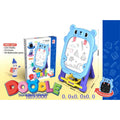 Children's drawing board with packaging and dimensions displayed