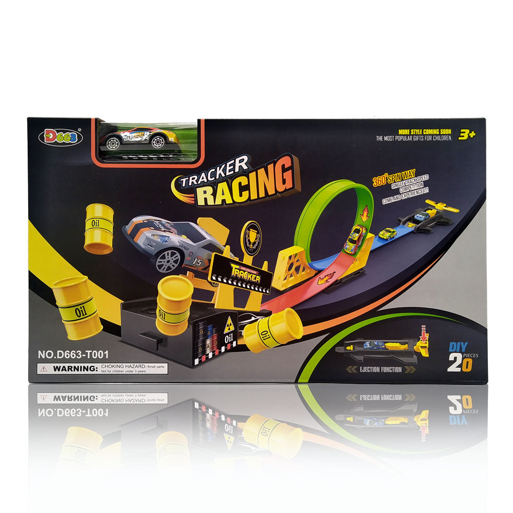 Tracker Racing Set – 360° Rotation Loops Car Track
