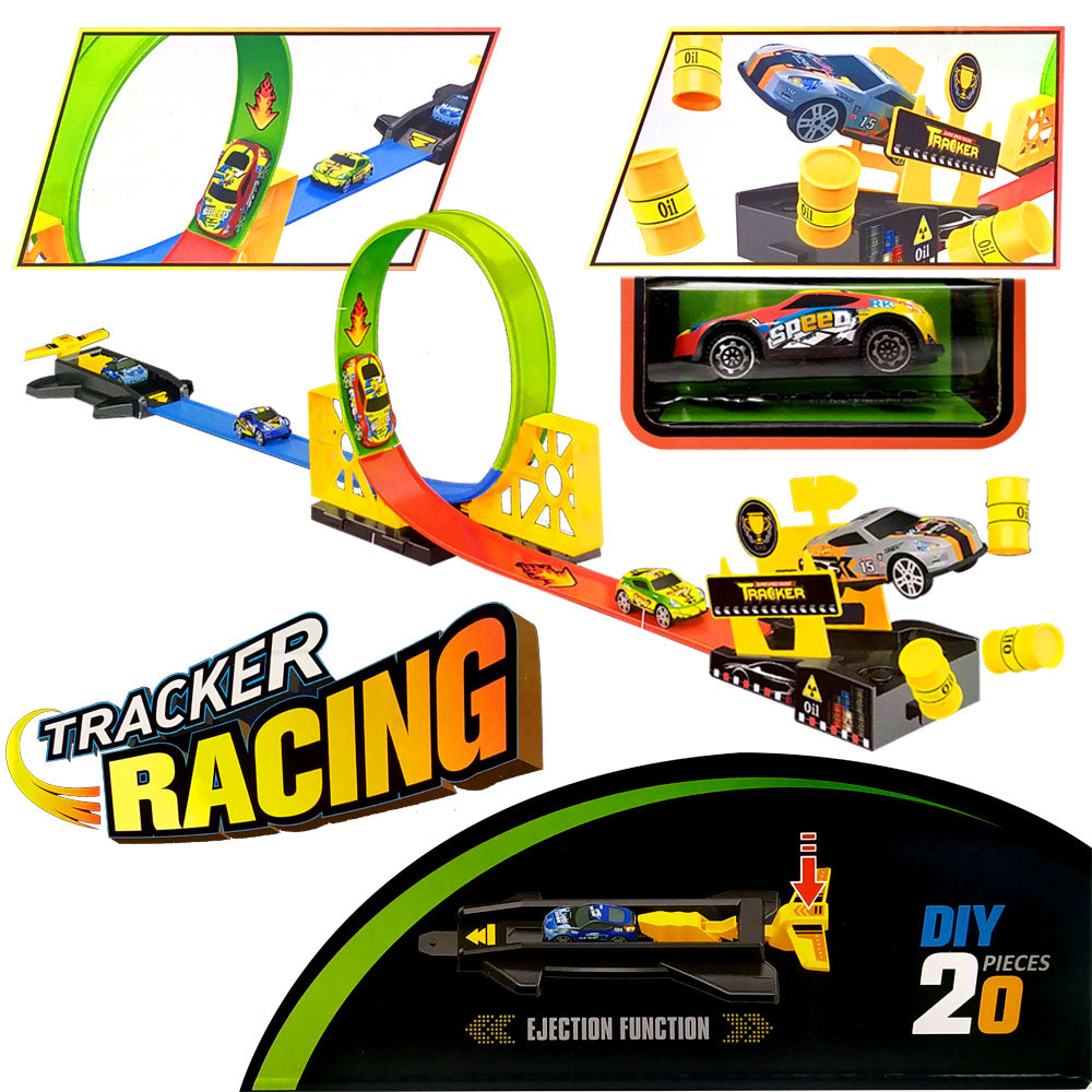 Tracker Racing Set – 360° Rotation Loops Car Track