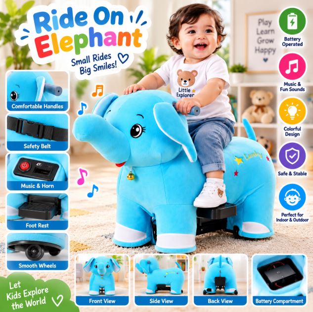 Elephant Animal Ride-On Toy for Kids MB-888XO-ELE