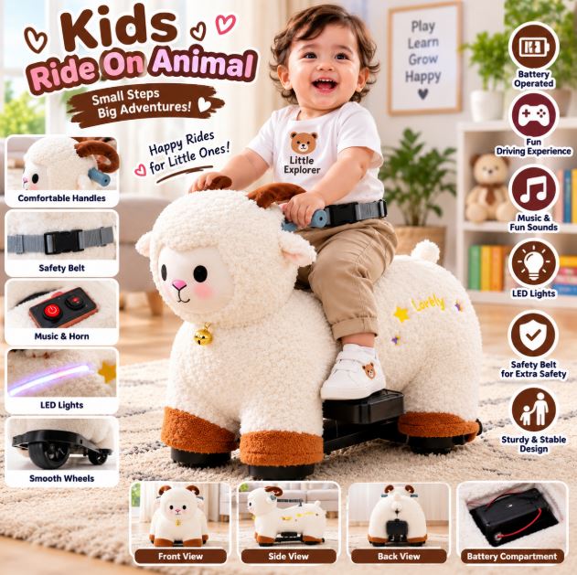 Sheep Animal Ride-On Toy for Kids MB-888XO-SHEEP