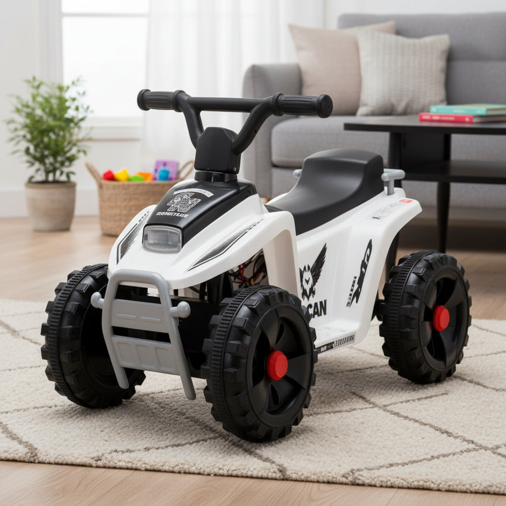 Kids Battery Ride-On ATV Quad White MB-519WHT