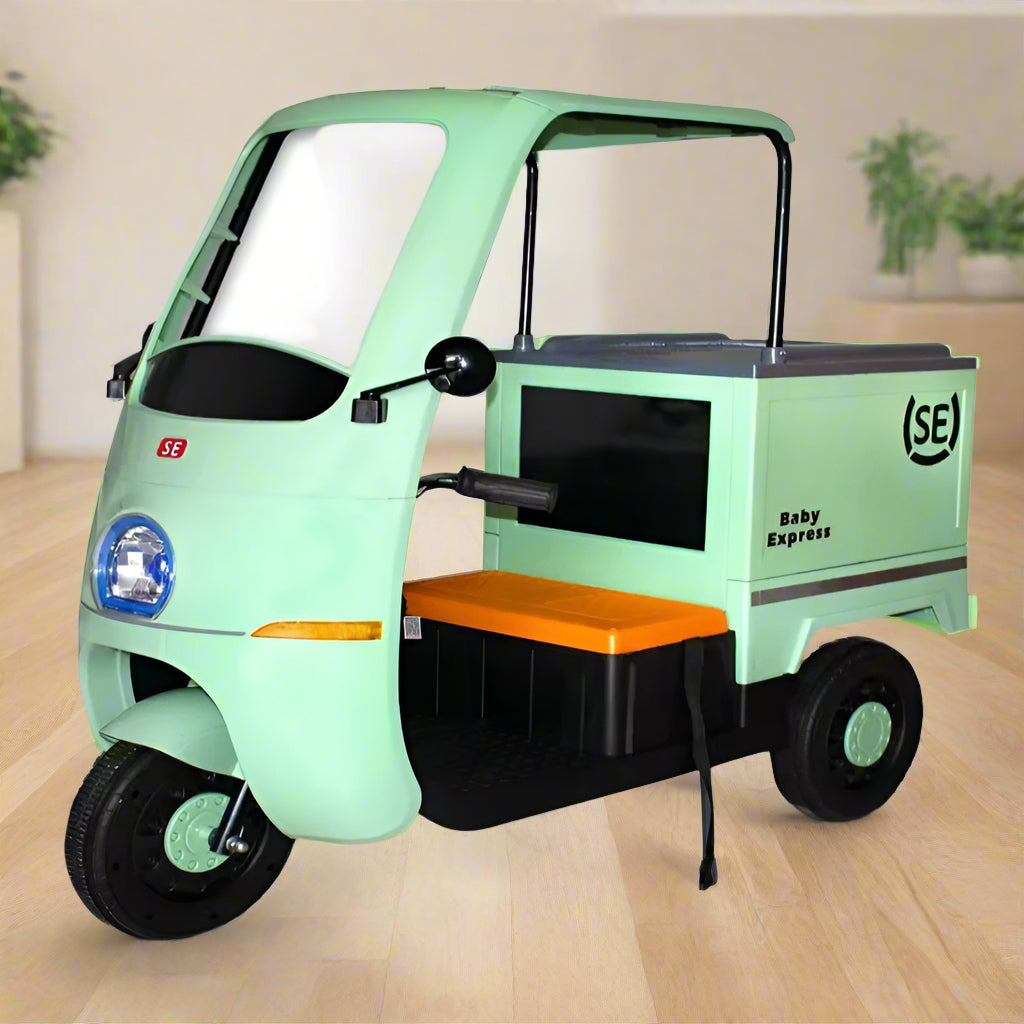 12V Kids Battery Ride-On Rickshaw MB-1618WHT