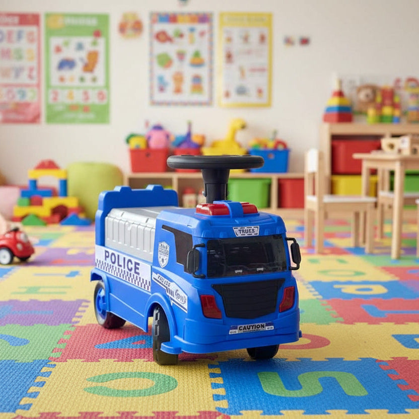 Kids Blue Police-Truck Push Car PC-803ZXB