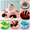 Collage of various baby seat products with a baby sitting on one of them.