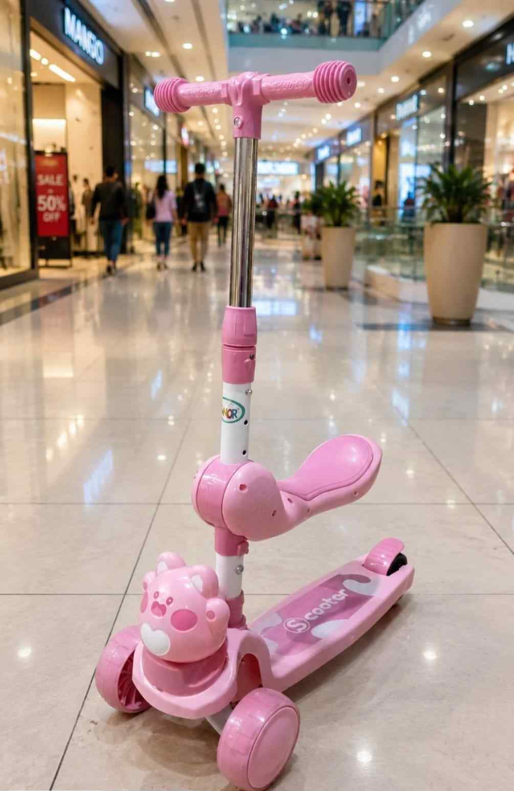 Kids Pink Kick Scooter with Seat Attachment SKTY-2301