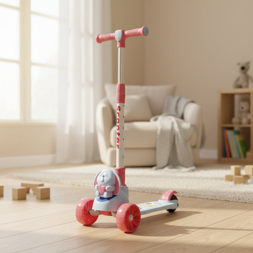Kids Pink Rabbit-Style Kick Scooter SKTY-6013