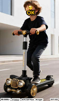Kids Black Gold Car-Style Kick Scooter SKTY-602