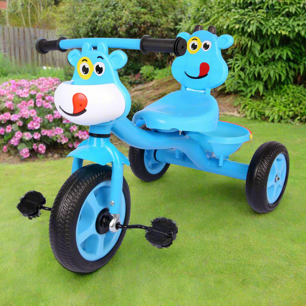 Kids Blue Cartoon-Face Tricycle T-01122