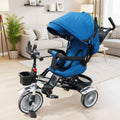 Kids Blue Canopy Push-Handle Tricycle T-50X