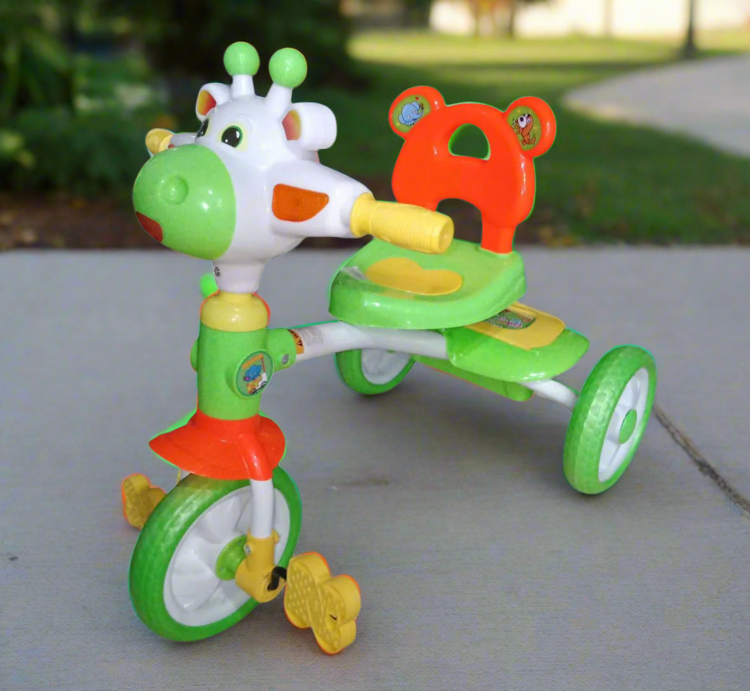 Kids Green Giraffe-Face Tricycle T-629C