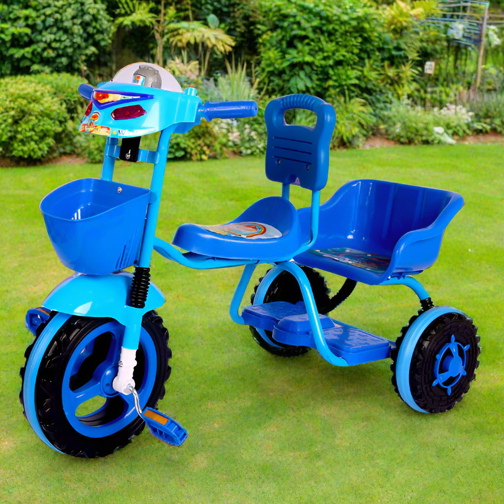 Kids Blue Tricycle with Rear Seat T-904