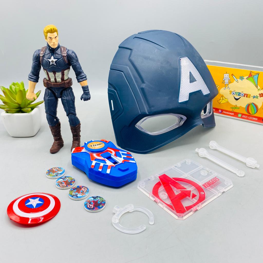 Captain America-Style Figure Mask Shooter Set