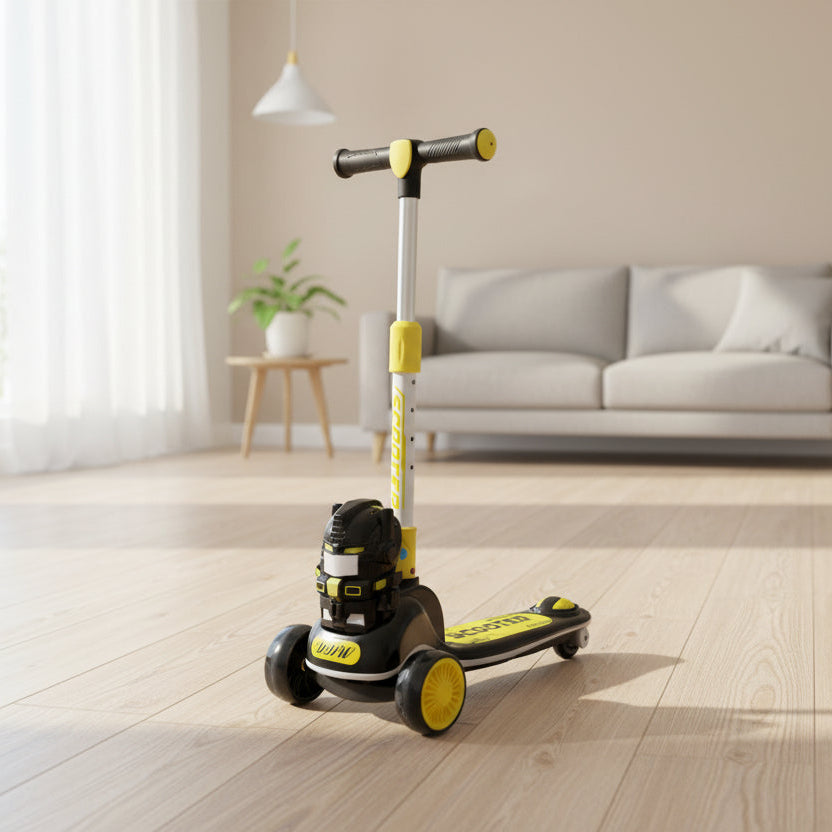 Kids Masked Character Scooter Black Yellow SKTY-212