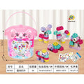 Animal Building Blocks Set in Pink Cat Carry Bucket