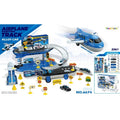 Toy airplane track set with an alloy car, blue and gray airplane, curved runway, station, accessories, and packaging shown on a white background.