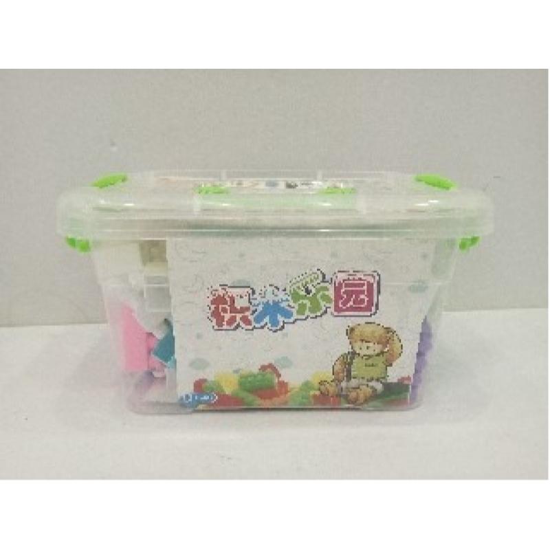Colourful Building Blocks in Clear Storage Box - 9602