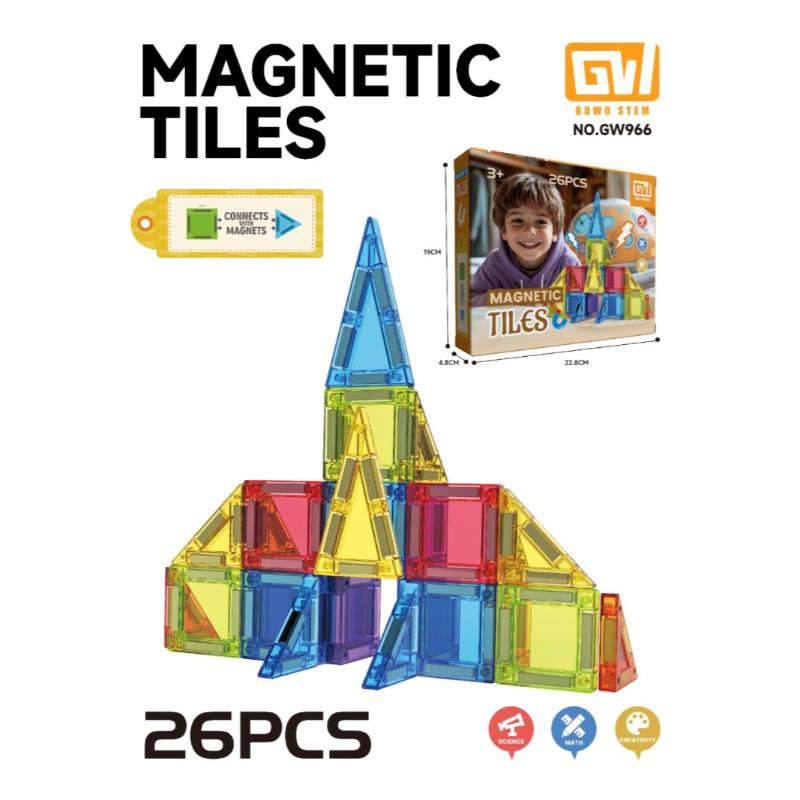 26-Piece Magnetic Tiles Building Set - GW966