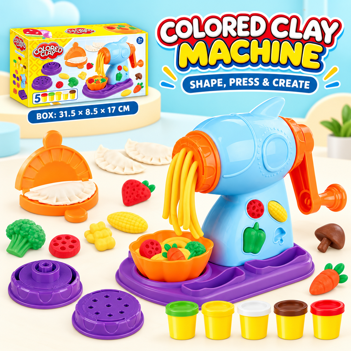 Modelling Clay Noodle Maker with Food Moulds