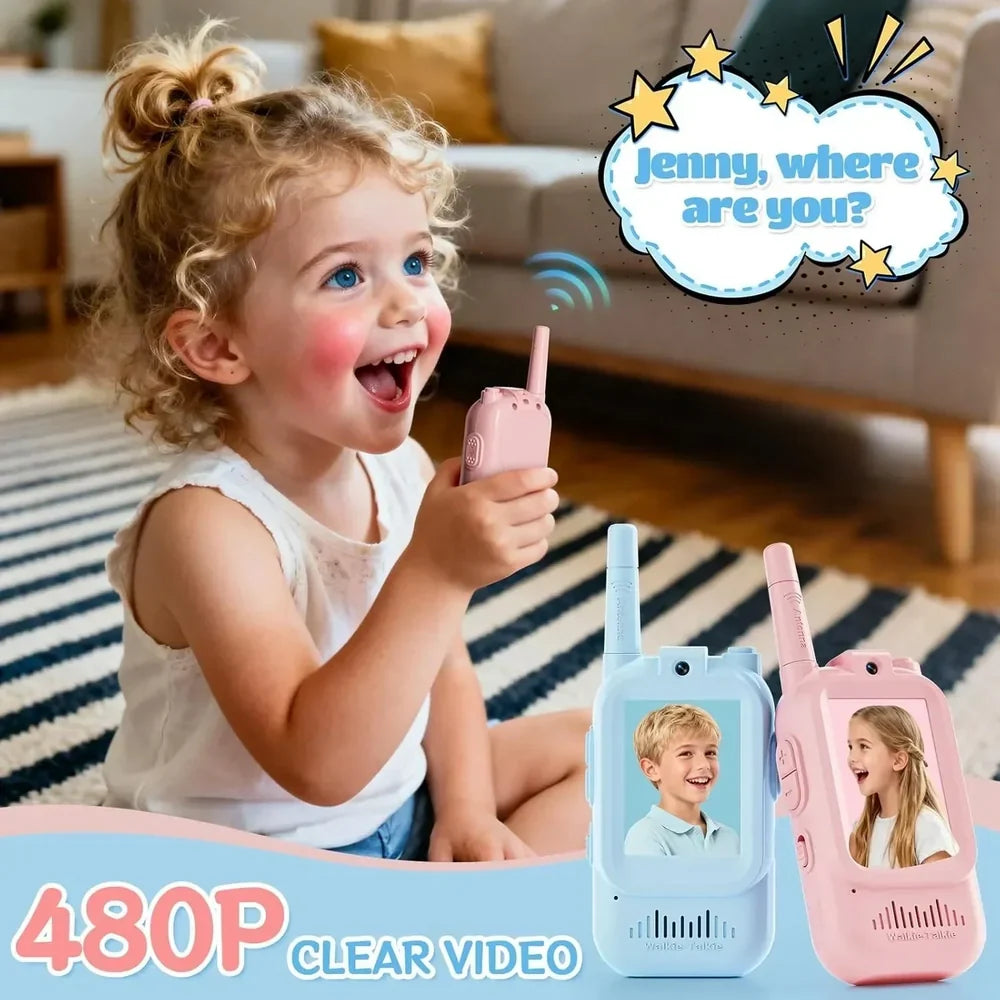 2-Pcs Rechargeable Kids Video Walkie Talkie Set