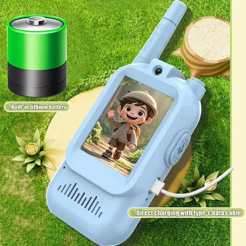 2-Pcs Rechargeable Kids Video Walkie Talkie Set
